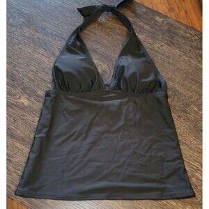NWT Old Navy Womens Sz XS Tankini Swimsuit Top Black Halter Xtra SMALL